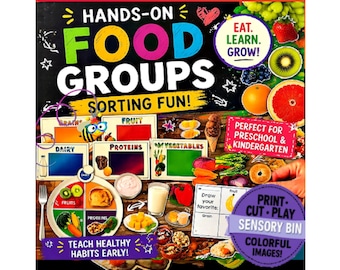 Food Groups Sorting Mats | My Plate | Play Food | Identify Food Groups | Preschool | Digital Download | Homeschool