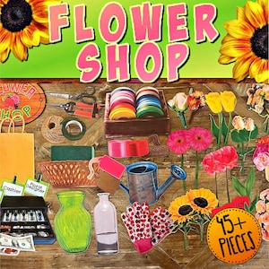 Flower Shop Dramatic Play | Pretend Play Flowers | Florist Pretend Play | Spring Theme Preschool | Preschool Play | Homeschool Playset