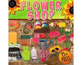 Flower Shop Dramatic Play | Pretend Play Flowers | Florist Pretend Play | Spring Theme Preschool | Preschool Play | Homeschool Playset