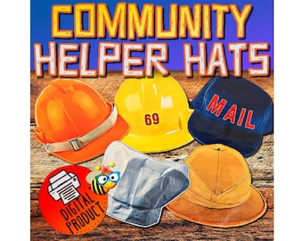 Community Helper Hats Dramatic Play | Hat Pretend Play | Community Helper Play | Hat Activity | Preschool Activity | Homeschool Play