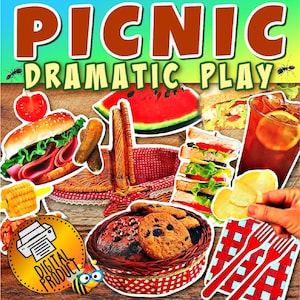 Picnic Dramatic Play | Food Cutouts | Picnic Activity | Preschool Printable Food | Homeschool Play | Summer Pretend Play