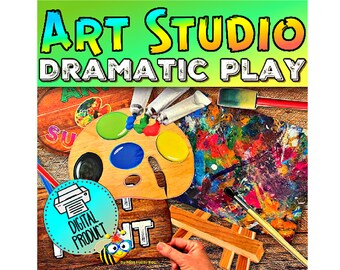 Estudio de arte, juego dramático, juego de simulación de arte o tablero de anuncios, recortes de materiales de arte, juegos preescolares y preescolares, imprimibles para educación en el hogar