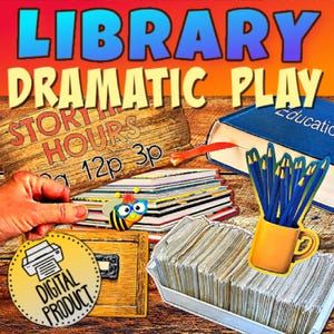 Dramatisch spel in de bibliotheek | Boeken Dramatisch spel | Fantasiespel-boek | Boekuitsparingen | Voorschoolse bibliotheek Spelen | Thuisonderwijs spelen