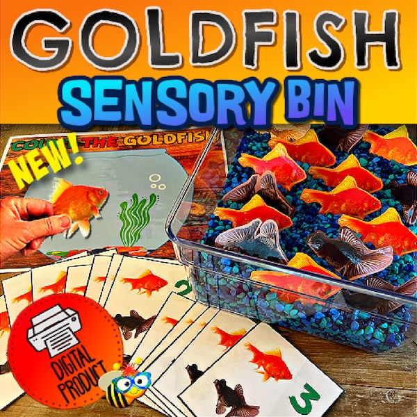 Sensory Bin Goldfish Count | Goldfish Counting | Sensory Bin Activity | Counting Activity | Preschool Counting | Homeschool Counting