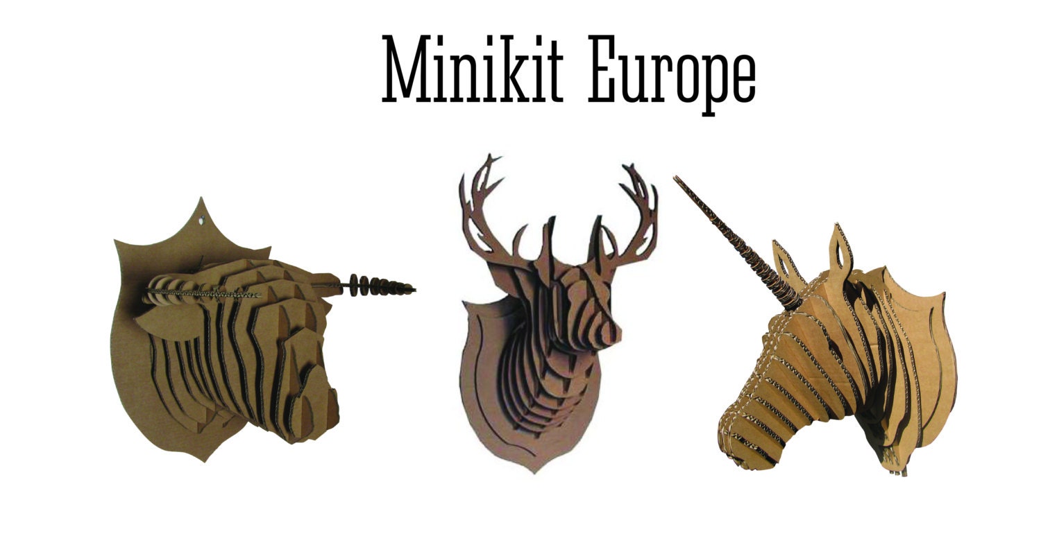 Minkit Europe Trophée Cerf, Taureau et Cheval Licorne