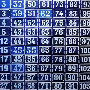 Altes emailliertes Hausnummernschild - Französische Türnummer / Blau emailliertes Schild / Straßennummern / Straßenschild / Magic&#39;Puce