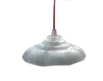 Antique pendant lamp, glass lampshade, vintage luminaire / Vintage lamp / Magic'Puce