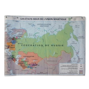 Ancienne carte MDI, les états issus de l'union soviétique // Magic'Puce / Carte géographie ancienne /