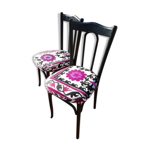 Paire de chaises bistrot relookée / Chaises bistrot /  Chaises bistrot - indus - café - Bistro chairs / French bistro chairs / Magic'Puce
