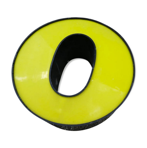 Lettre O d'enseigne Industrielle Jaune et Noire/Décoration Vintage Design Rétro Pop Magic'puce