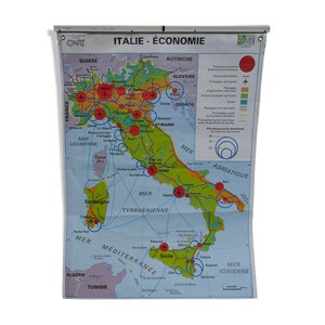 Carte scolaire vintage MDI Italie // Carte école // Ancienne carte / Mappemonde / Magic'Puce