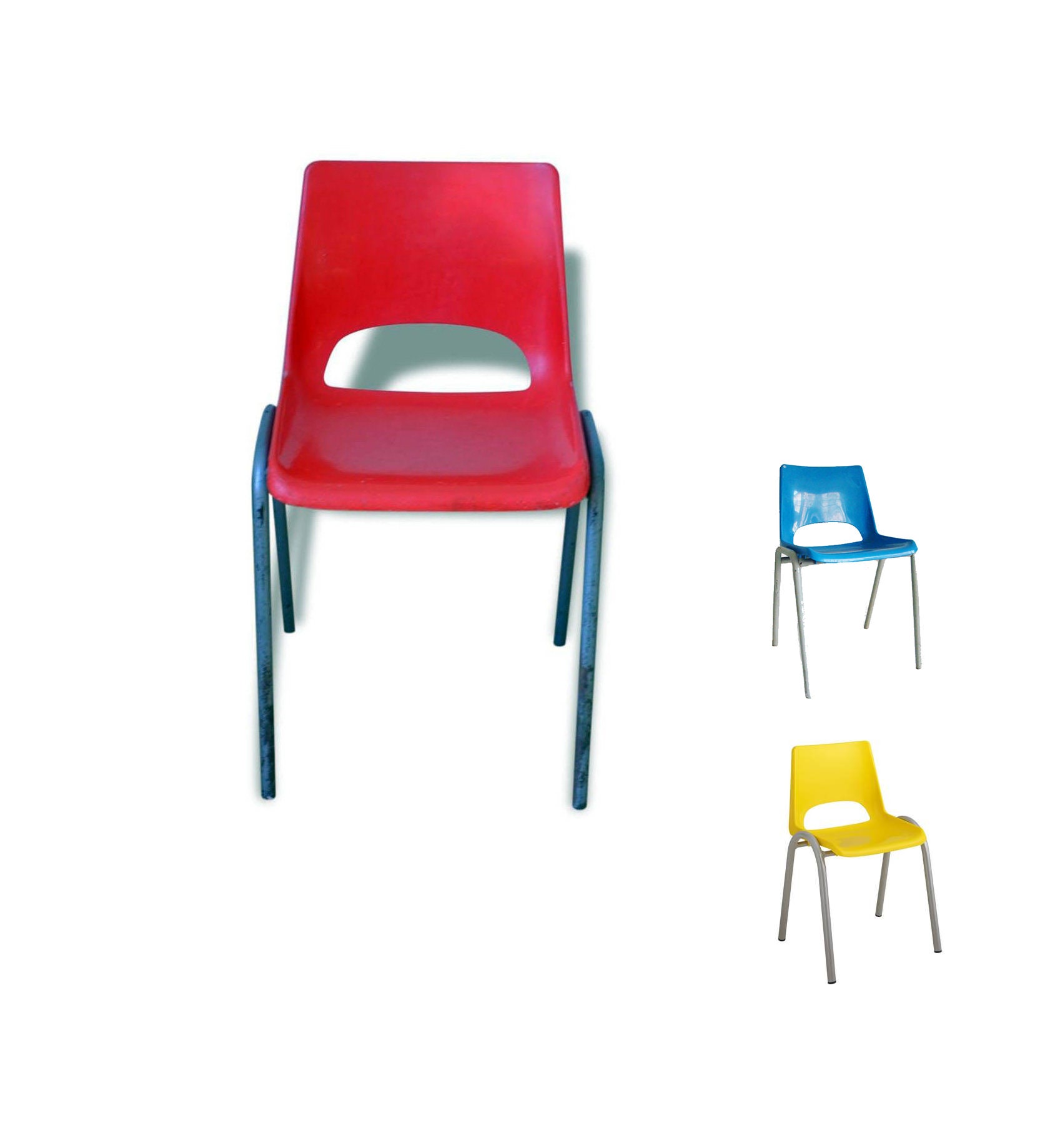 Chaises d'école Maternelle Vintage/Chaise Enfant Rouge Chaise Scolaire Magic'puce