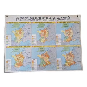Vecchia mappa della scuola MDI: Formazione territoriale della Francia / mappa della storia della scuola / Mappa del mondo Europa / Magic'Puce