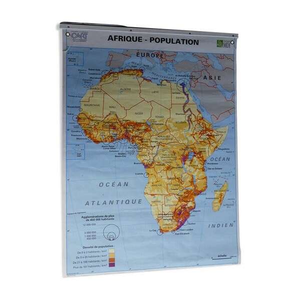 Ancienne Carte d'école d'afrique Vintage/Carte Scolaire Afrique Édition Mdi Poster Africa - Magic'pu