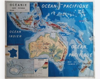 MDI School Map: South America - Physical Oceania / South America / Brazil Argentina Bolivia Mexico Peru Chile - Magic'Puce