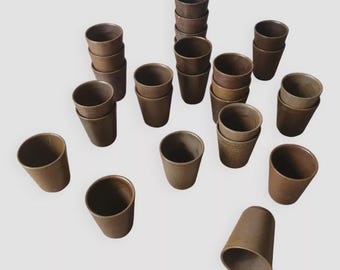 Set of 27 vintage stoneware cups/cups by Digoin / Original Vintage Tableware / Magic'Puce