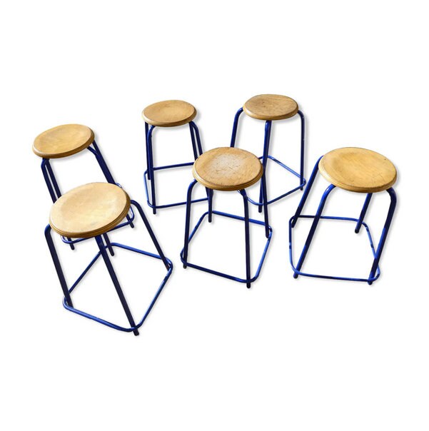 lot De 6 tabourets Bleus
