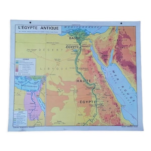 Vecchia mappa Armand Colin storico Vicino Oriente antico e antico Egitto / poster vintage / vecchia mappa geografia // Magic'Puce