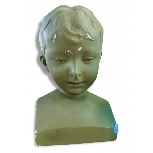 Child S Art Deco Plaster Bust Magic Chip Etsy