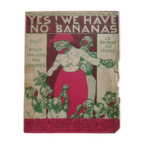 Affiche Ancienne Yes We Have No Bananas - Ed. F. Salabert Paris/Partition Originale 1923 /Ancienne A