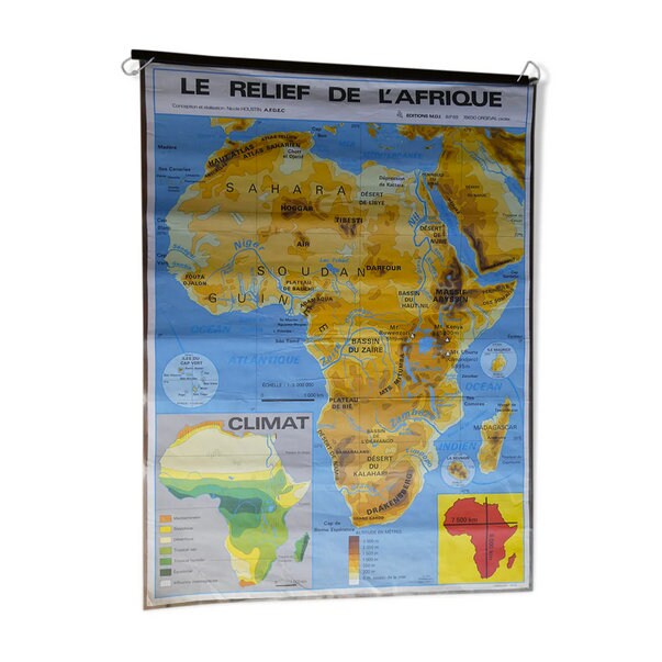 Carte Scolaire Poster Vintage Afrique Édition Mdi/Carte Poster Africa - Magic'puce