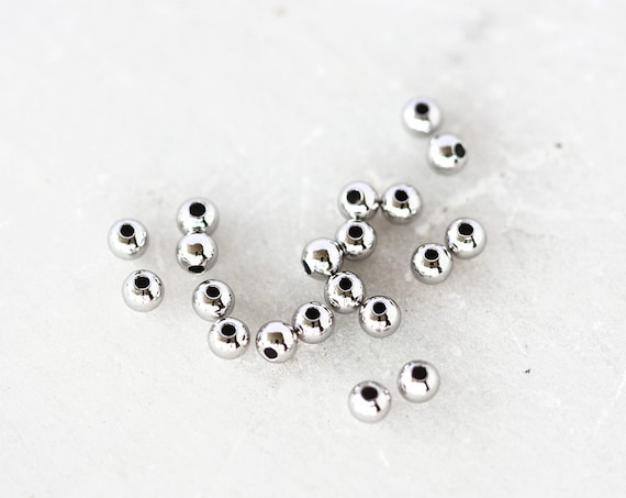 Made in USA 10 3mm Sterling Silver Smooth Round Beads
