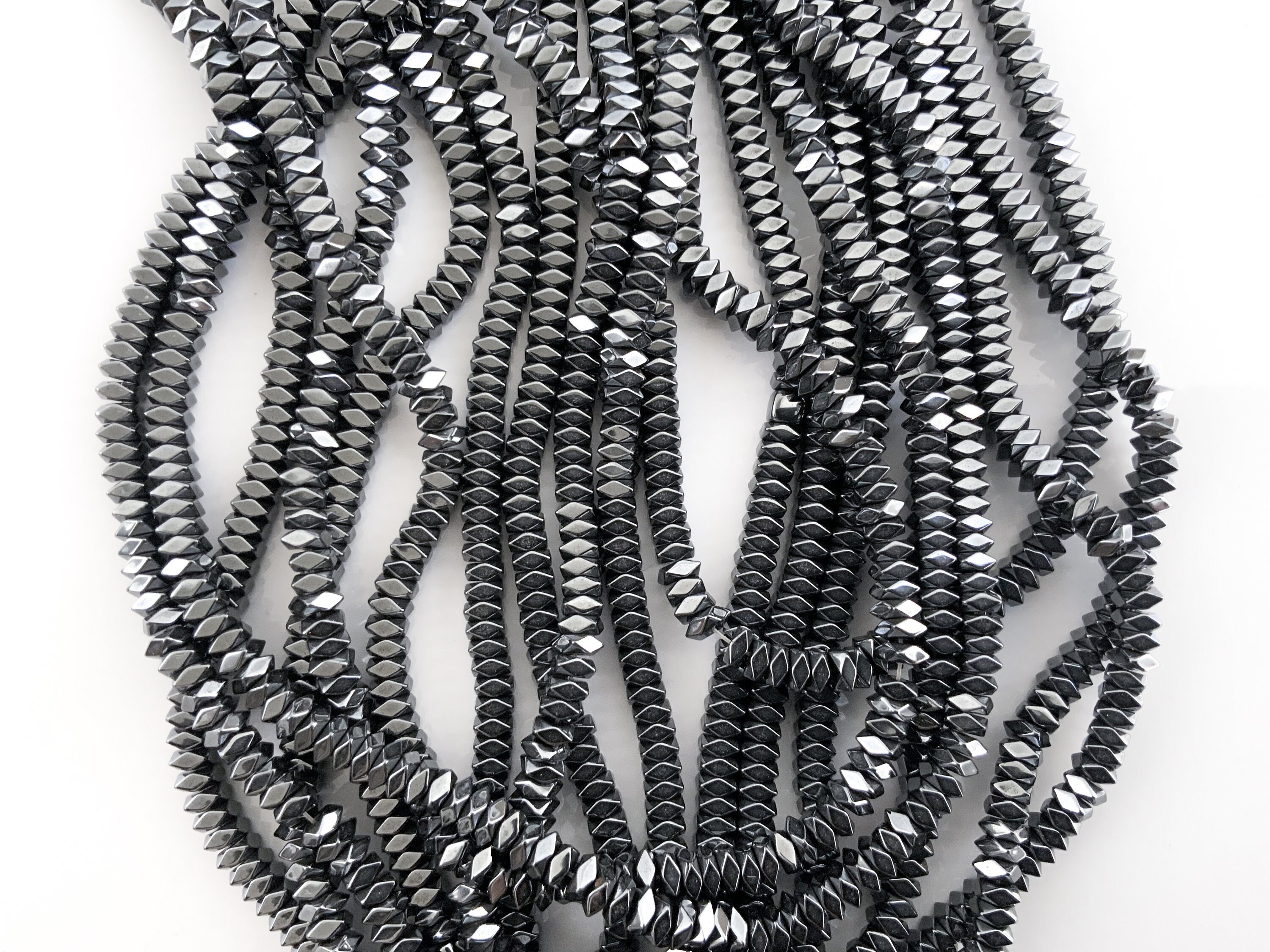 4027_Silver hematite beads 4x4x2 mm Small hematite beads Etsy