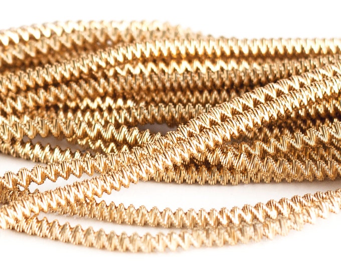 3118 Gold French Wire Gimp Metal Thread Craft Embroidery Jewelry Wire Spiral Jewellery Wire 3 Mm
