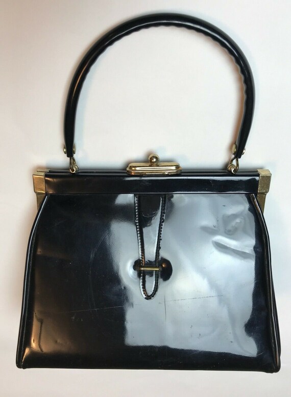 black patent leather pocketbook