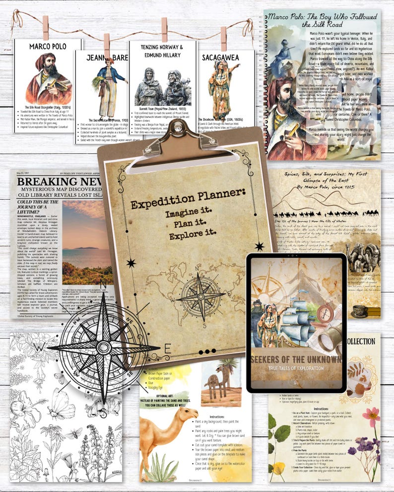 Seekers of the Unknown: True Tales of Exploration Unit Study| Printable ...