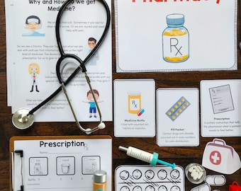 Pharmacist Career Activity Pack - A mini lesson on Pharmacists, Medicines, Safe Distribution & Pretend Play!