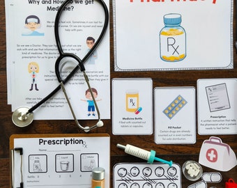 Pharmacist Career Activity Pack - A mini lesson on Pharmacists, Medicines, Safe Distribution & Pretend Play!