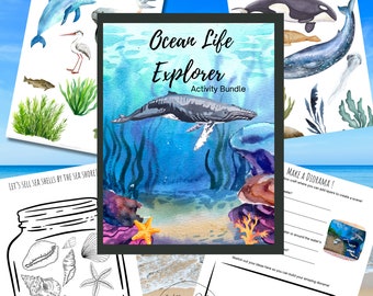 Paquete de actividades para explorar el océano / Imprimible para educación en casa