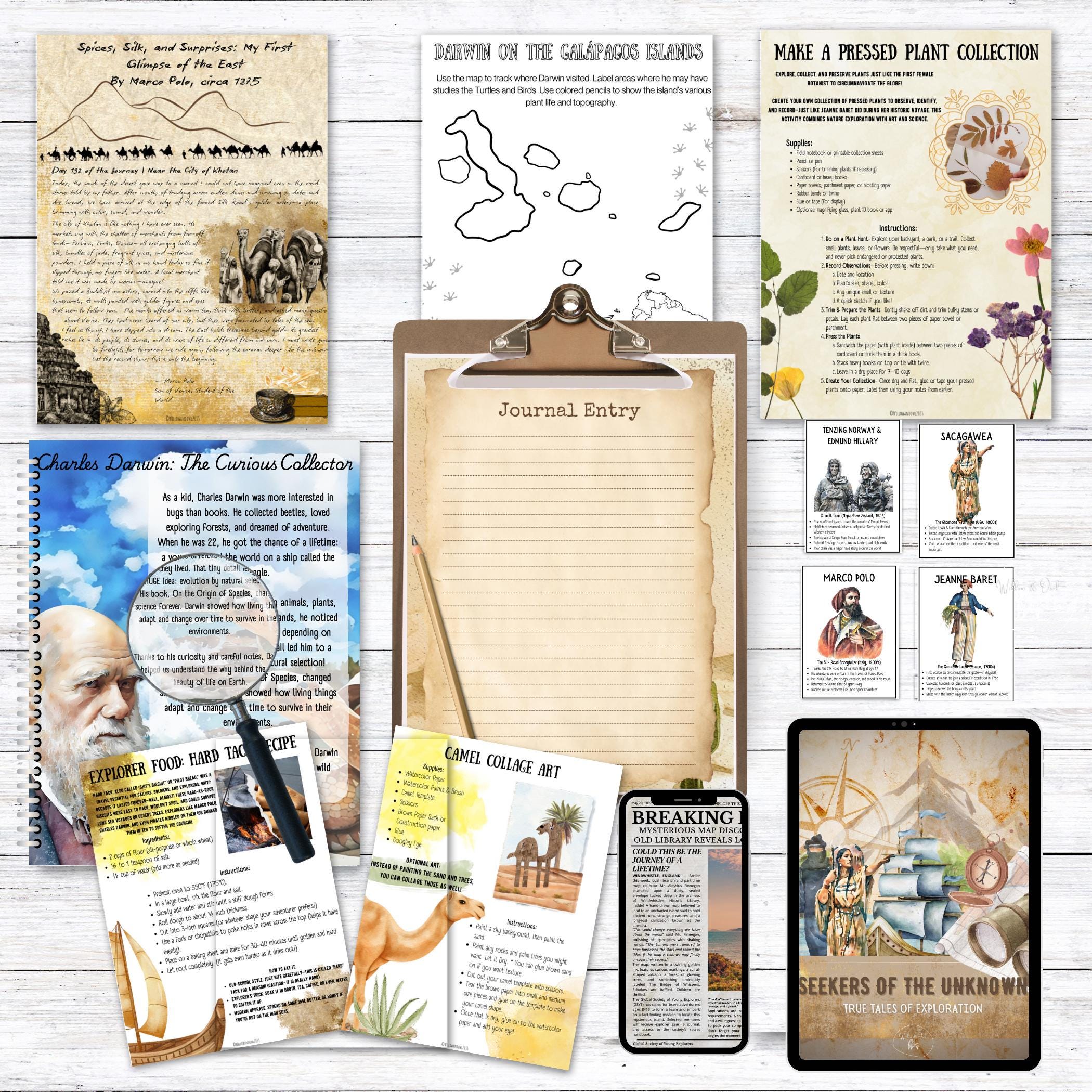 Seekers of the Unknown: True Tales of Exploration Unit Study| Printable ...