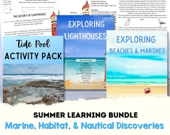 Summer Unit Study Bundle: Beaches, Lighthouses, & Tide Pools