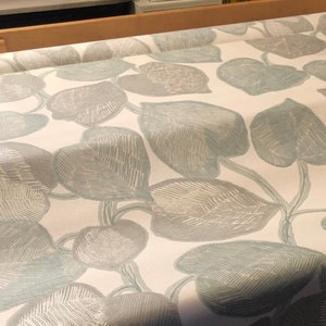 P Kaufmann Cotton White Silver Green Metallic Leaves Stylish Icicle BTY