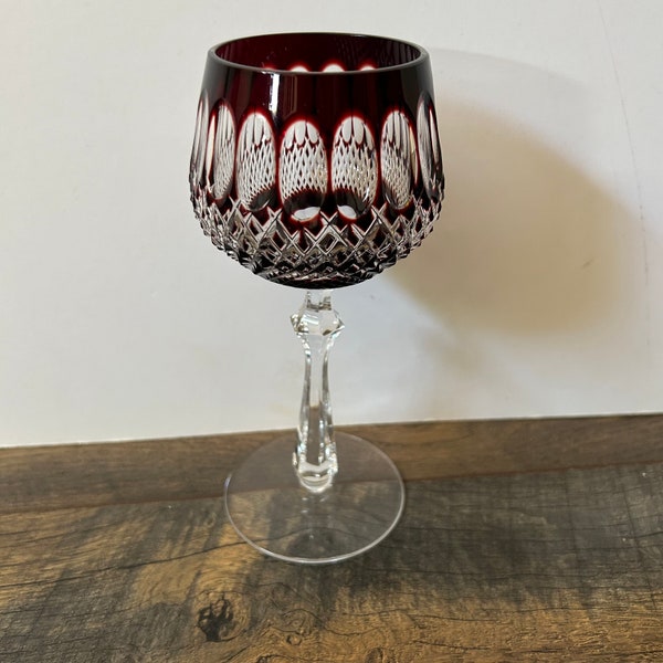 Crystal Bavarian Wine Glasses In Deep Blood Red Vampire Gothic Goth