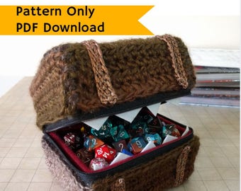 Crochet Mimic Dice Box Pattern: RPG Monster Treasure Chest (PDF Pattern)