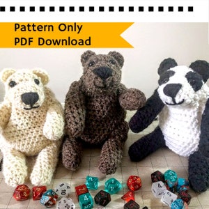 Bear Dice Bag Crochet Pattern: RPG Drawstring Bag (PDF Pattern)