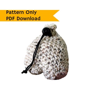 PATTERN: Testicle Dice ball Bag, mature crochet pattern drawstring bag sack, crochet tutorial, instructions, roleplaying bag, easy US terms image 1