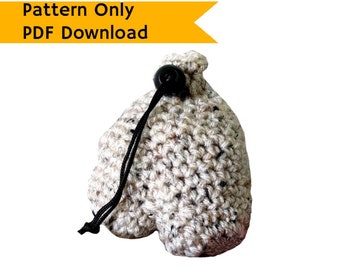 PATTERN: Testicle Dice ball Bag, mature crochet pattern drawstring bag sack, crochet tutorial, instructions, roleplaying bag, easy US terms