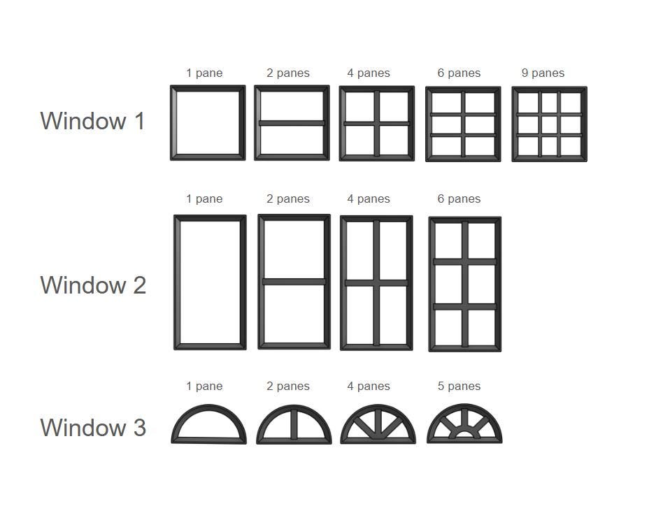Model Window Pattern 13 STL Window 3d Printing Models for Diorama Buildings in Modern Styles ...