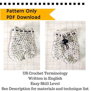 PATTERN: Testicle Dice ball Bag, mature crochet pattern drawstring bag sack, crochet tutorial, instructions, roleplaying bag, easy US terms image 3