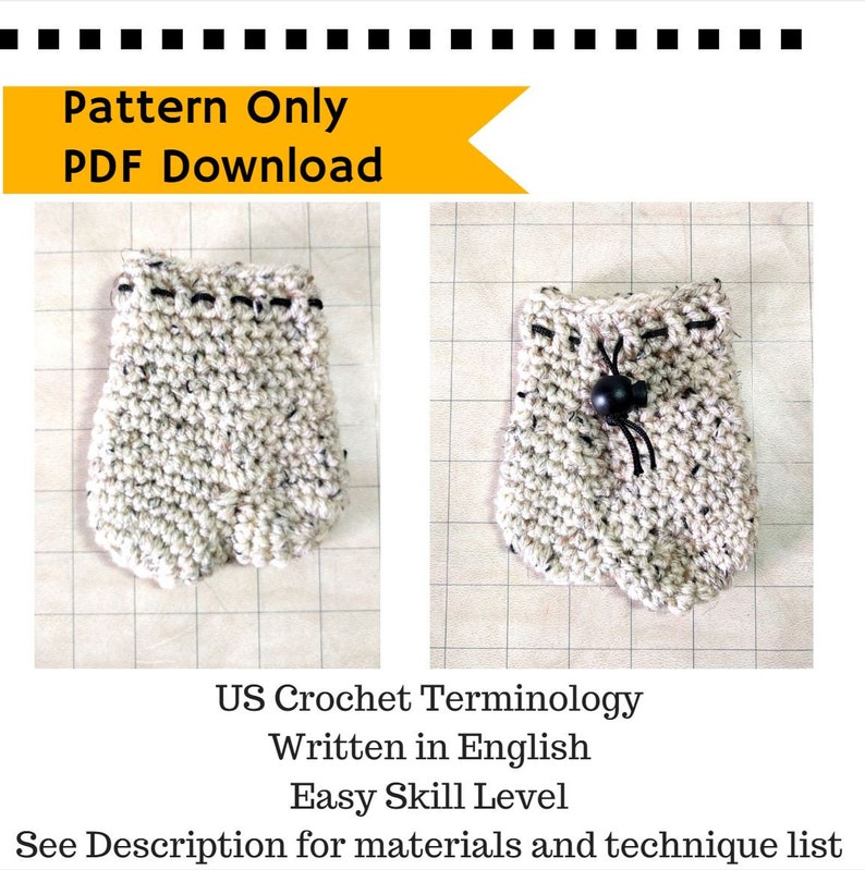 PATTERN: Testicle Dice ball Bag, mature crochet pattern drawstring bag sack, crochet tutorial, instructions, roleplaying bag, easy US terms image 3