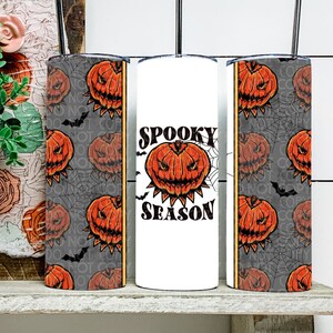 Spooky Season Halloween Pumpkin 20oz Skinny Tumbler File