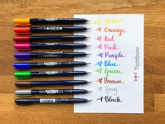 Fudenosuke Neon Brush Pen Set, 6-Pack, Calligraphy & Lettering