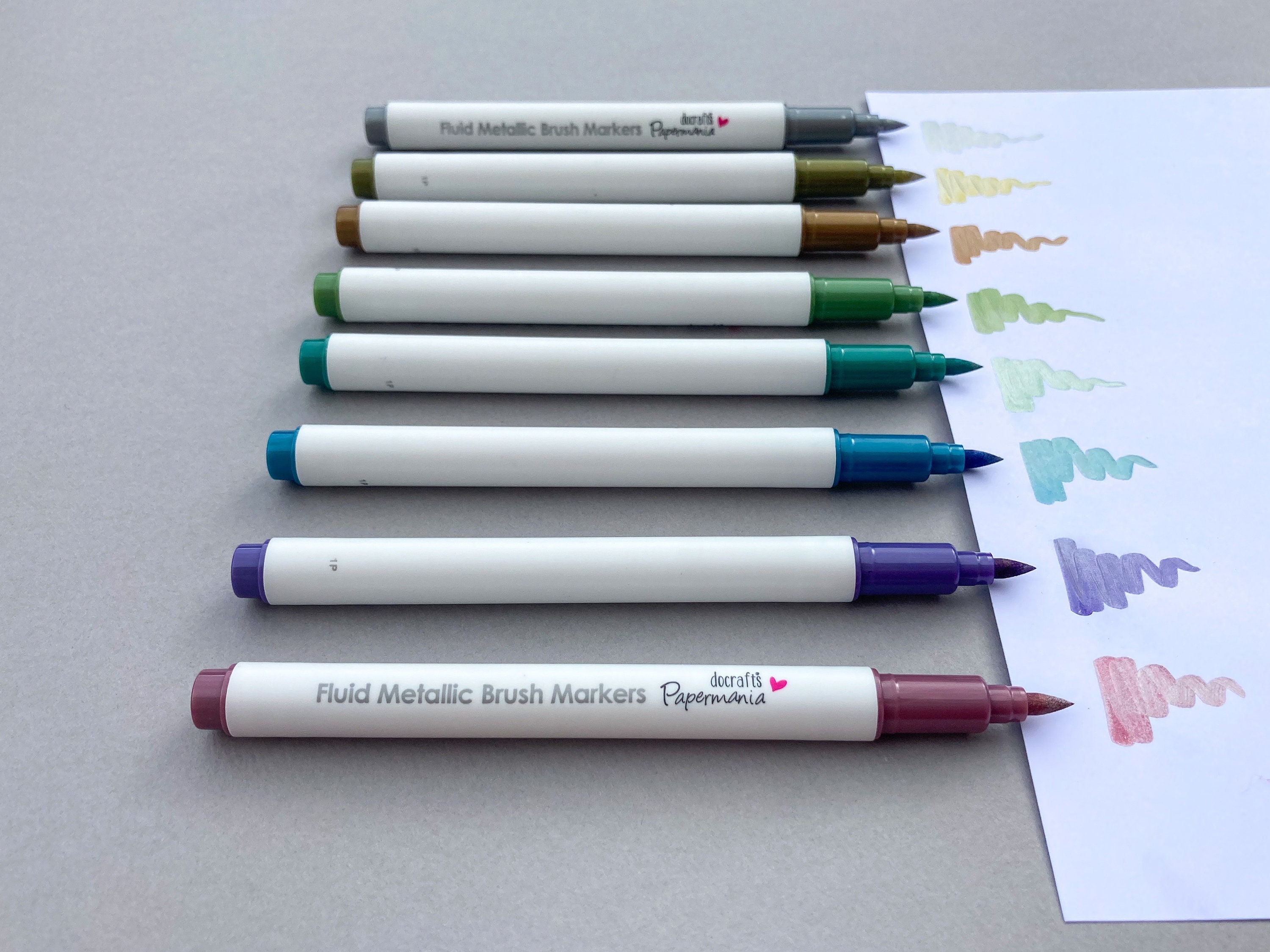 Papermania Metallic Brush Pens Metallic Lettering Pens Bujo Pens Brush  Calligraphy Pens Brush Tip Pens Metallic Brush Markers 