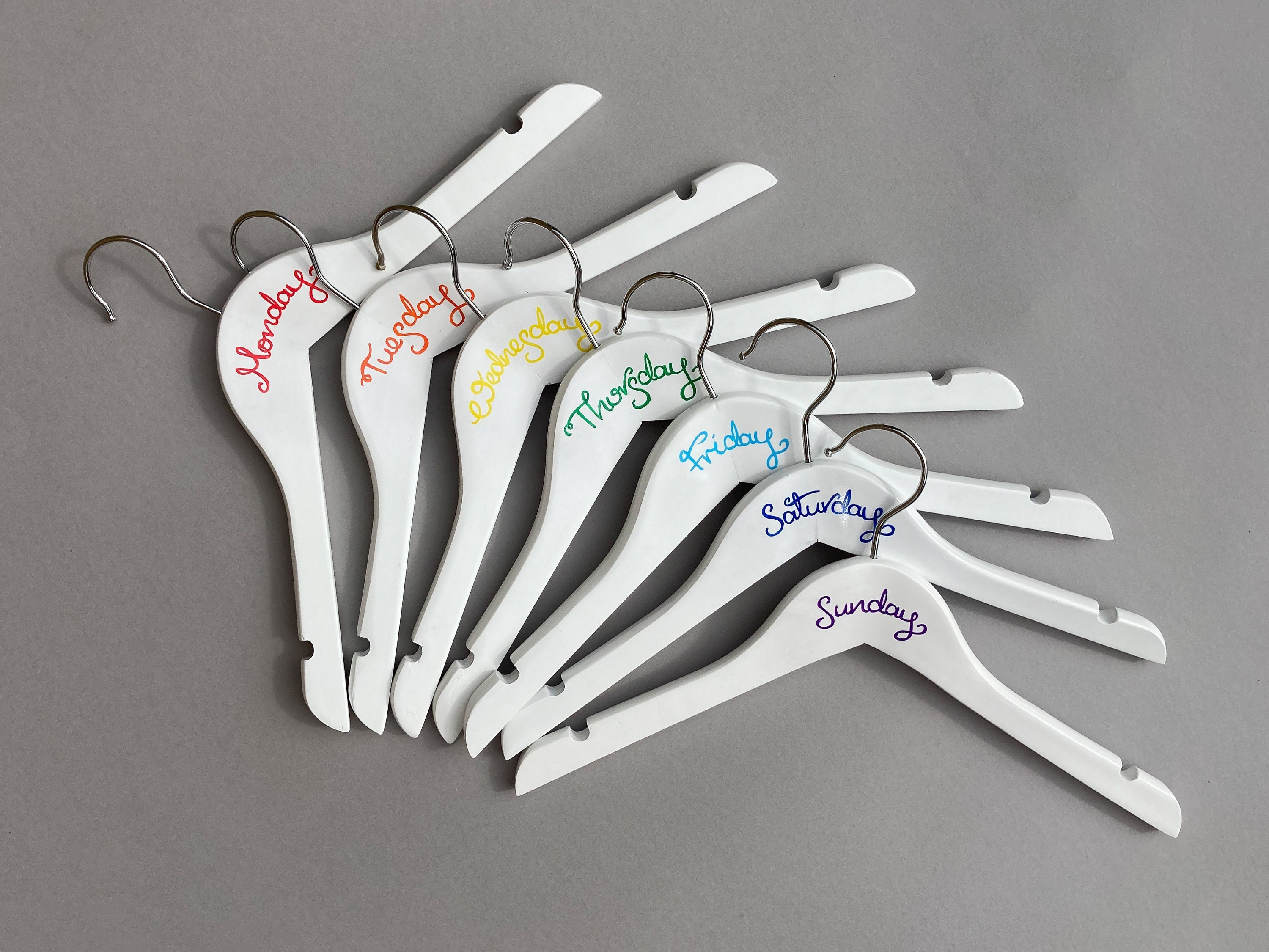 Childs Day of the Week Clothes Hangers Set of 7 Hand - Etsy