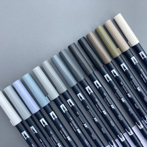 Tombow ABT Dual Brush Pens – cool grey / warm grey / black lettering pens · bujo pens · Tombow calligraphy pens · brush tip pens