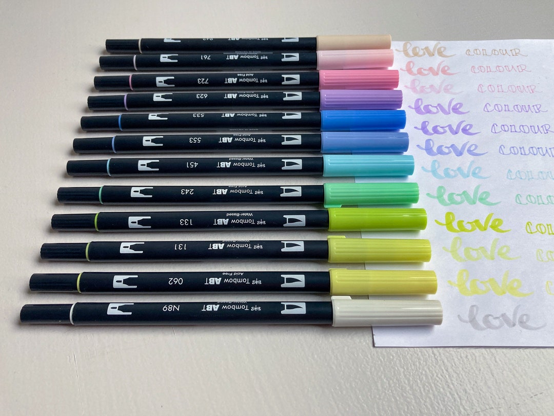 Tombow ABT Dual Brush Pen Set 6 Farben - Brush Pens Mit Wasserpinsel Für Manga Kunst